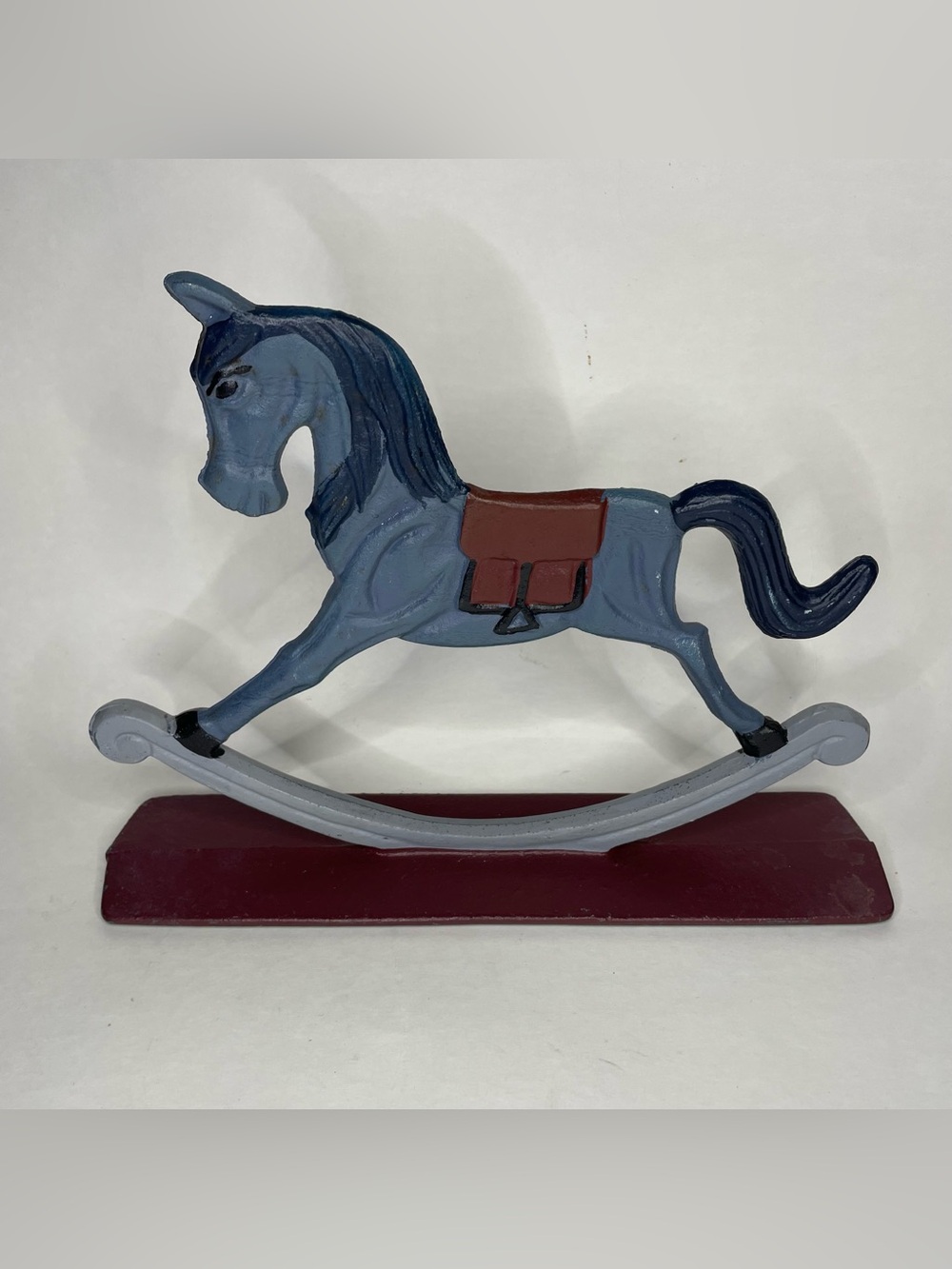 VTG Yield House Cast Iron Rocking Horse Door Stop Equestrian Decor Country 8x10"